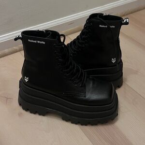 NAKED WOLFE - Sloane leather stacked-sole boots